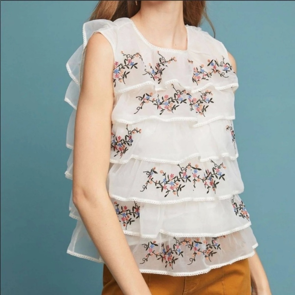 NWT Anthropologie | Ruffled flounces feminine casual or dressy.